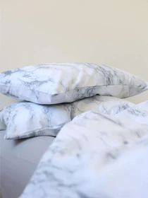 Комплект постельного белья с ткани Ранфорс цвет Мраморная з серым BedclozZzes модель 11782 Фото