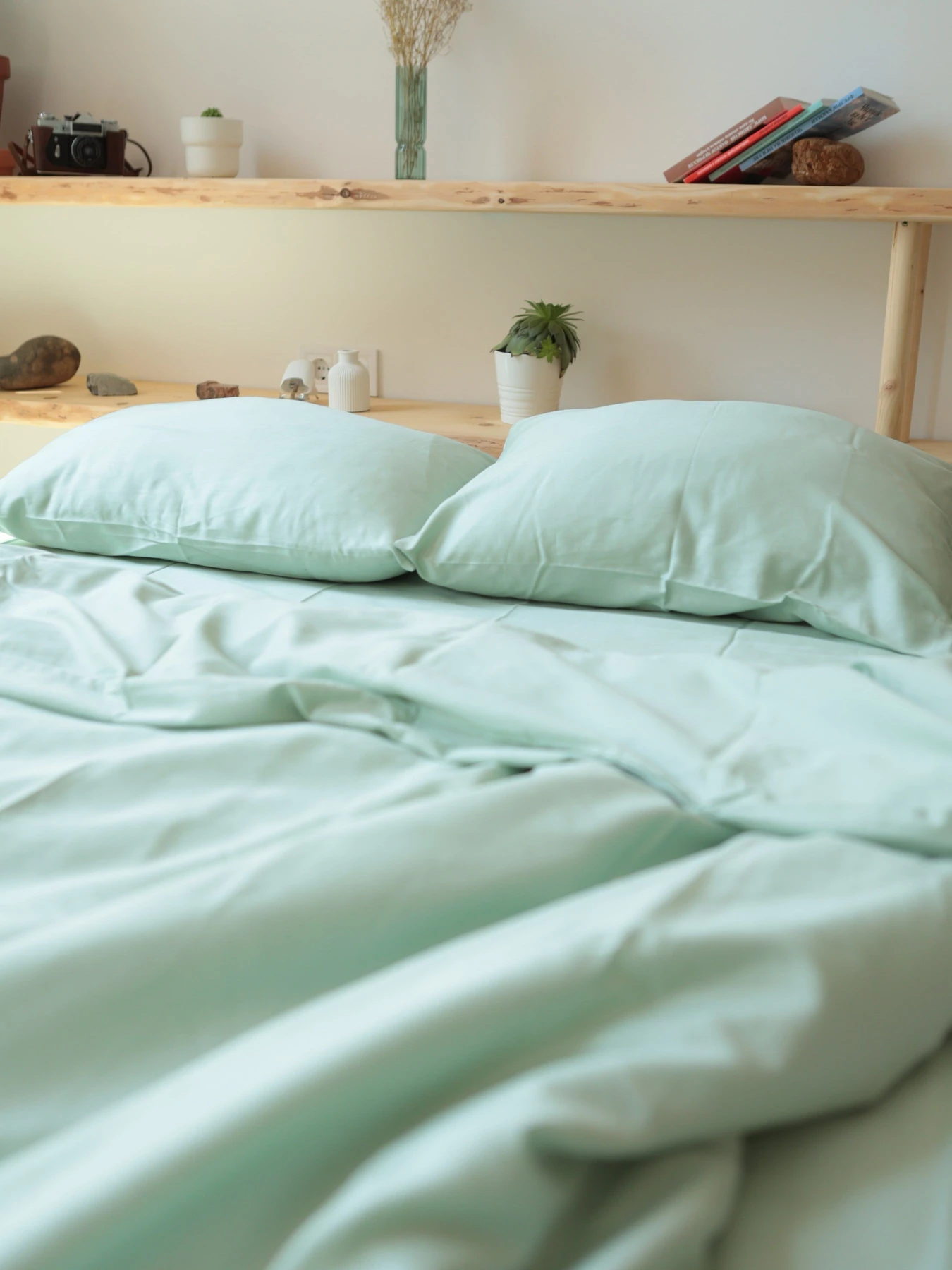 Комплект постільної білизни з тканини Сатин колір Зелений чай BedclozZzes модель 12863 Комплект постільної білизни з тканини Сатин колір Зелений чай BedclozZzes модель 12863 Фото