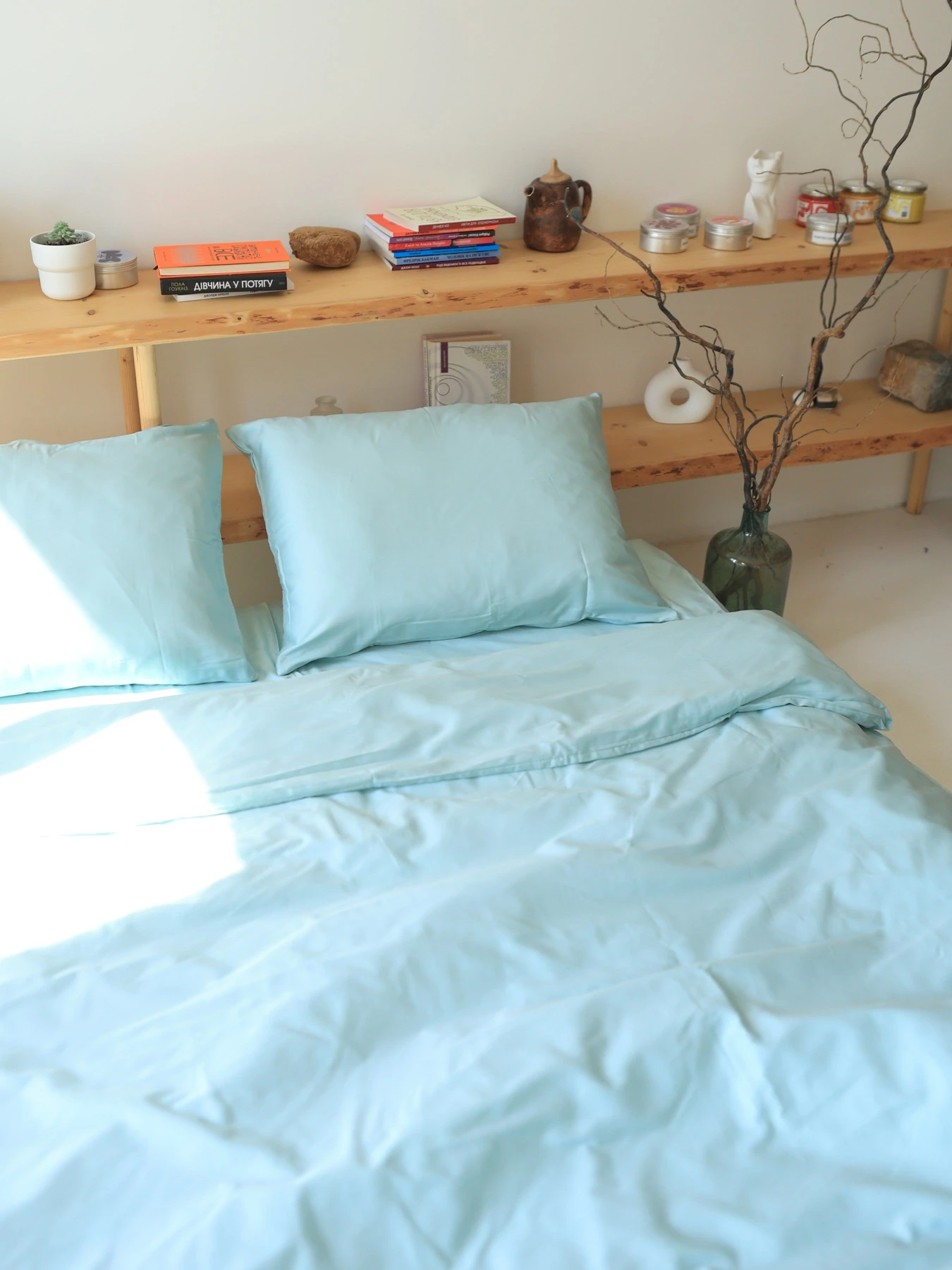 Комплект постельного белья с ткани Сатин цвет Тифани BedclozZzes модель 13811-1 Комплект постельного белья с ткани Сатин цвет Тифани BedclozZzes модель 13811-1 Фото