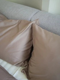 Комплект постельного белья с ткани Сатин цвет Карамельный и бежевый BedclozZzes модель 18621-1 Фото