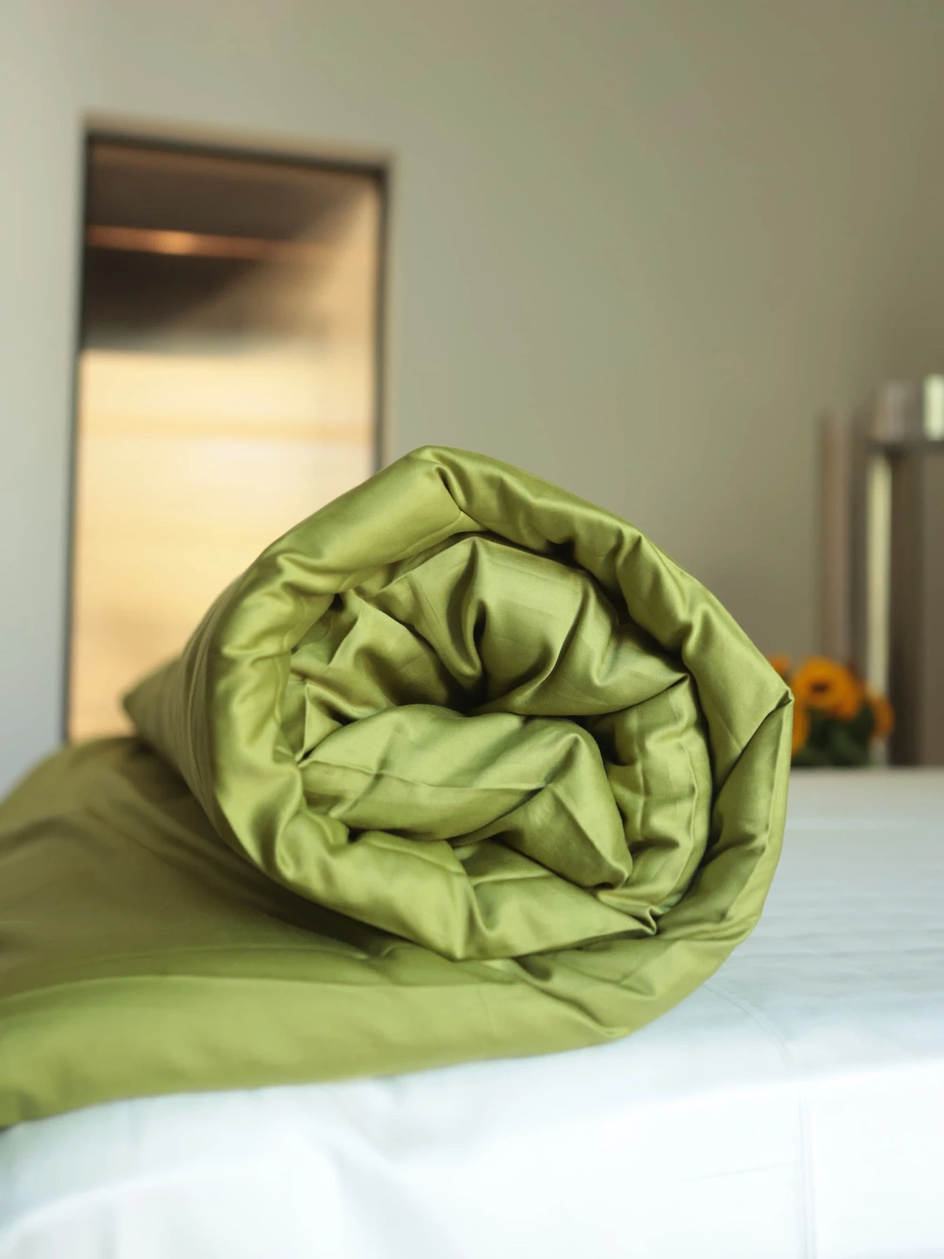 Комплект постільної білизни з тканини Сатин колір Матча і білий BedclozZzes модель 18641-3 Комплект постільної білизни з тканини Сатин колір Матча і білий BedclozZzes модель 18641-3 Фото