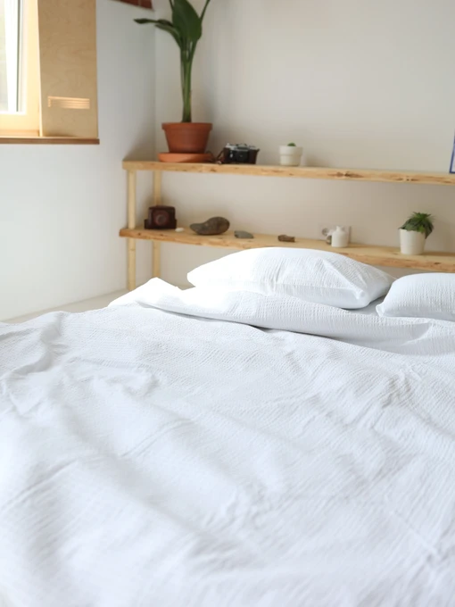 Комплект постельного белья с ткани Хлопок цвет "Белый" BedclozZzes модель 12937 Фото