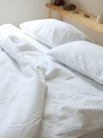 Комплект постільної білизни з тканини Бавовна колір “Білий” BedclozZzes модель 12937 Фото