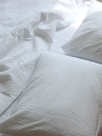 Комплект постільної білизни з тканини Бавовна колір “Білий” BedclozZzes модель 12937 Фото