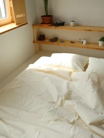 Комплект постельного белья с ткани Хлопок цвет "Бежевый" BedclozZzes модель 12952 Фото