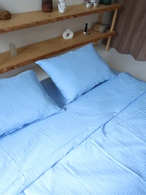 Комплект постільної білизни з тканини Бавовна колір “Блакитний” BedclozZzes модель 12951-1 Фото