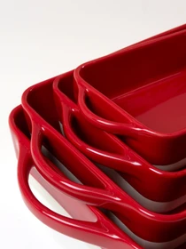 Форма для запікання прямокутна MBM HOME модель KP-44 WHITE/RED Фото