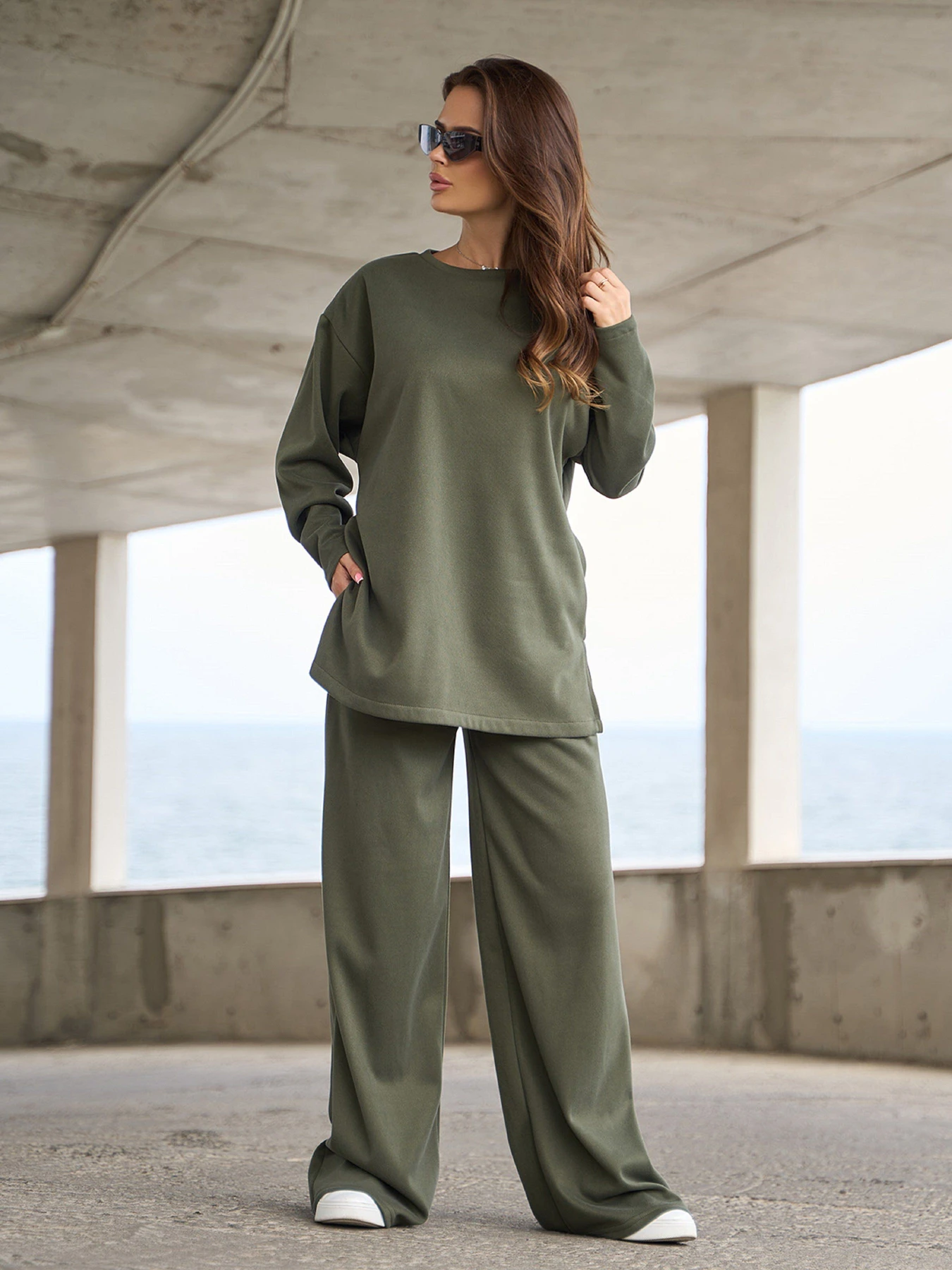 Костюми ISSA Plus модель 14832_хаки Костюми ISSA Plus модель 14832_хаки Фото