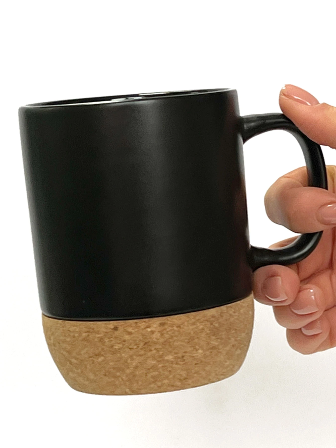 Чашка з корковою підставкою чорна MBM HOME модель KP-14 BLACK Чашка з корковою підставкою чорна MBM HOME модель KP-14 BLACK Фото