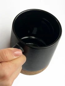 Чашка з корковою підставкою чорна MBM HOME модель KP-14 BLACK Фото