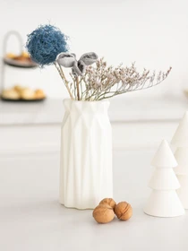 Ваза для цветов пластиковая белая MBM HOME модель DH-FLOWERS-01 WHITE Фото