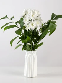 Ваза для цветов пластиковая белая MBM HOME модель DH-FLOWERS-01 WHITE Фото