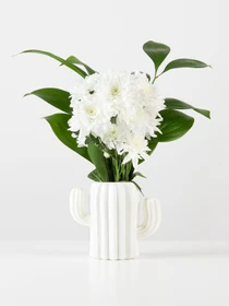 Ваза для цветов пластиковая белая MBM HOME модель DH-FLOWERS-02 WHITE Фото