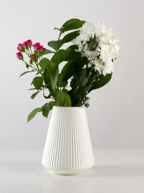 Ваза для цветов пластиковая белая MBM HOME модель DH-FLOWERS-04 WHITE Фото