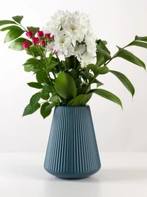 Ваза для квітів пластикова синя MBM HOME модель DH-FLOWERS-04 DARK BLUE Фото