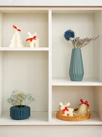 Ваза для цветов пластиковая голубая MBM HOME модель DH-FLOWERS-06 BLUE Фото
