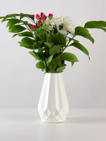 Ваза для цветов пластиковая белая MBM HOME модель DH-FLOWERS-07 WHITE Фото