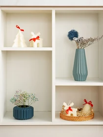 Ваза для цветов пластиковая синяя MBM HOME модель DH-FLOWERS-08 DARK BLUE Фото
