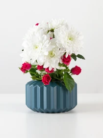 Ваза для квітів пластикова синя MBM HOME модель DH-FLOWERS-08 DARK BLUE Фото