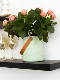 Ваза для цветов с ручкой пластиковая оливковая MBM HOME модель DH-FLOWERS-10 OLIVE Фото