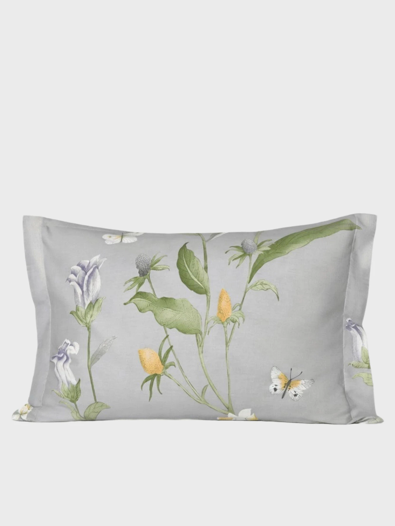 Наволочка "Пісня квітів" з натурального сатину MBM HOME модель BL-P-05 GRAY/PRINT Фото