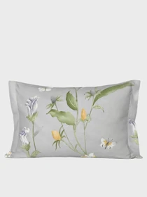 Наволочка "Пісня квітів" з натурального сатину MBM HOME модель BL-P-05 GRAY/PRINT Фото