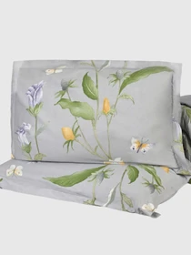 Наволочка "Пісня квітів" з натурального сатину MBM HOME модель BL-P-05 GRAY/PRINT Фото