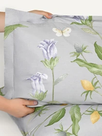 Наволочка "Пісня квітів" з натурального сатину MBM HOME модель BL-P-05 GRAY/PRINT Фото