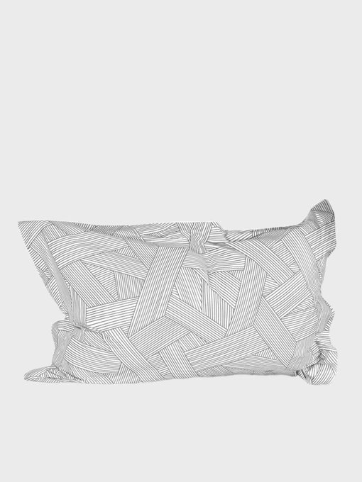 Наволочка "Петрикор" світло-сіра з натурального сатину MBM HOME модель BL-P-09 GRAY/PRINT Фото