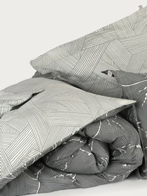 Наволочка "Петрикор" світло-сіра з натурального сатину MBM HOME модель BL-P-09 GRAY/PRINT Фото
