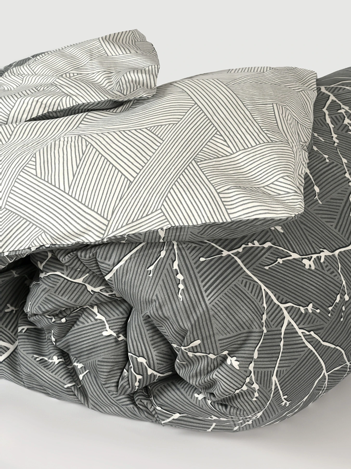 Пододеяльник "Петрикор" из натурального сатина MBM HOME модель BL-DC-13/14 GRAY/PRINT Пододеяльник "Петрикор" из натурального сатина MBM HOME модель BL-DC-13/14 GRAY/PRINT Фото