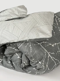 Пододеяльник "Петрикор" из натурального сатина MBM HOME модель BL-DC-13/14 GRAY/PRINT Фото