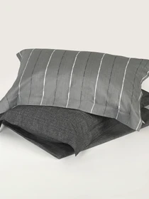 Наволочка "Сутінки" у смужку з натурального сатину MBM HOME модель BL-P-06 GRAY/PRINT Фото