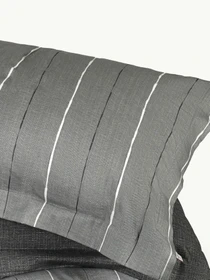 Наволочка "Сутінки" у смужку з натурального сатину MBM HOME модель BL-P-06 GRAY/PRINT Фото
