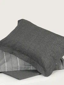 Наволочка "Сутінки" темно-сіра з натурального сатину MBM HOME модель BL-P-07 GRAY/PRINT Фото