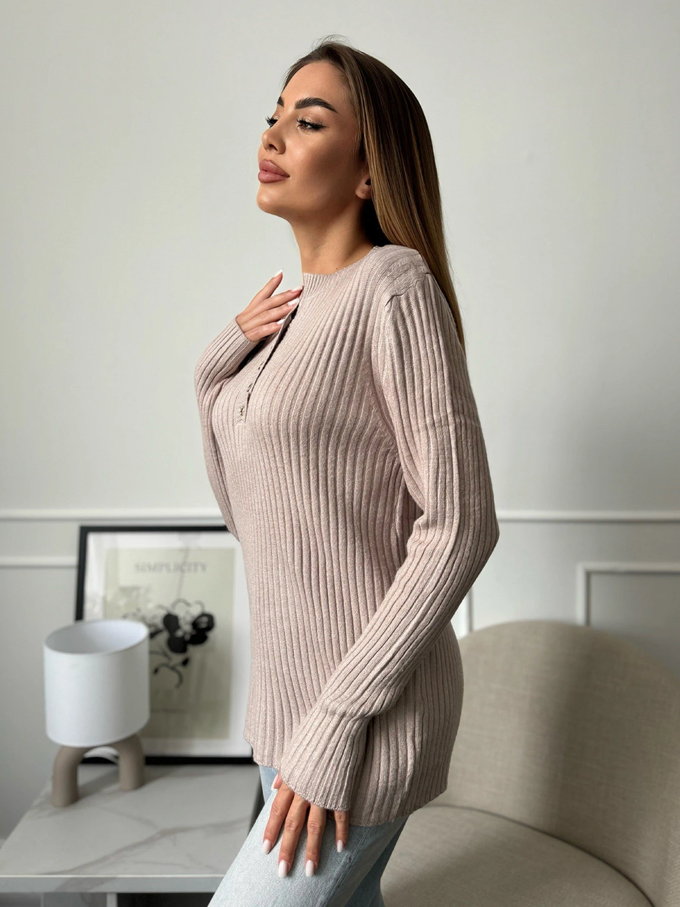 Светри та кардигани ISSA Plus модель WN20-659_бежевый Фото