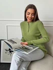 Свитры и кардиганы ISSA Plus модель WN20-659_зеленый Фото