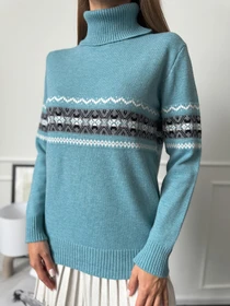 Свитры и кардиганы ISSA Plus модель WN20-665_бирюзовый Фото