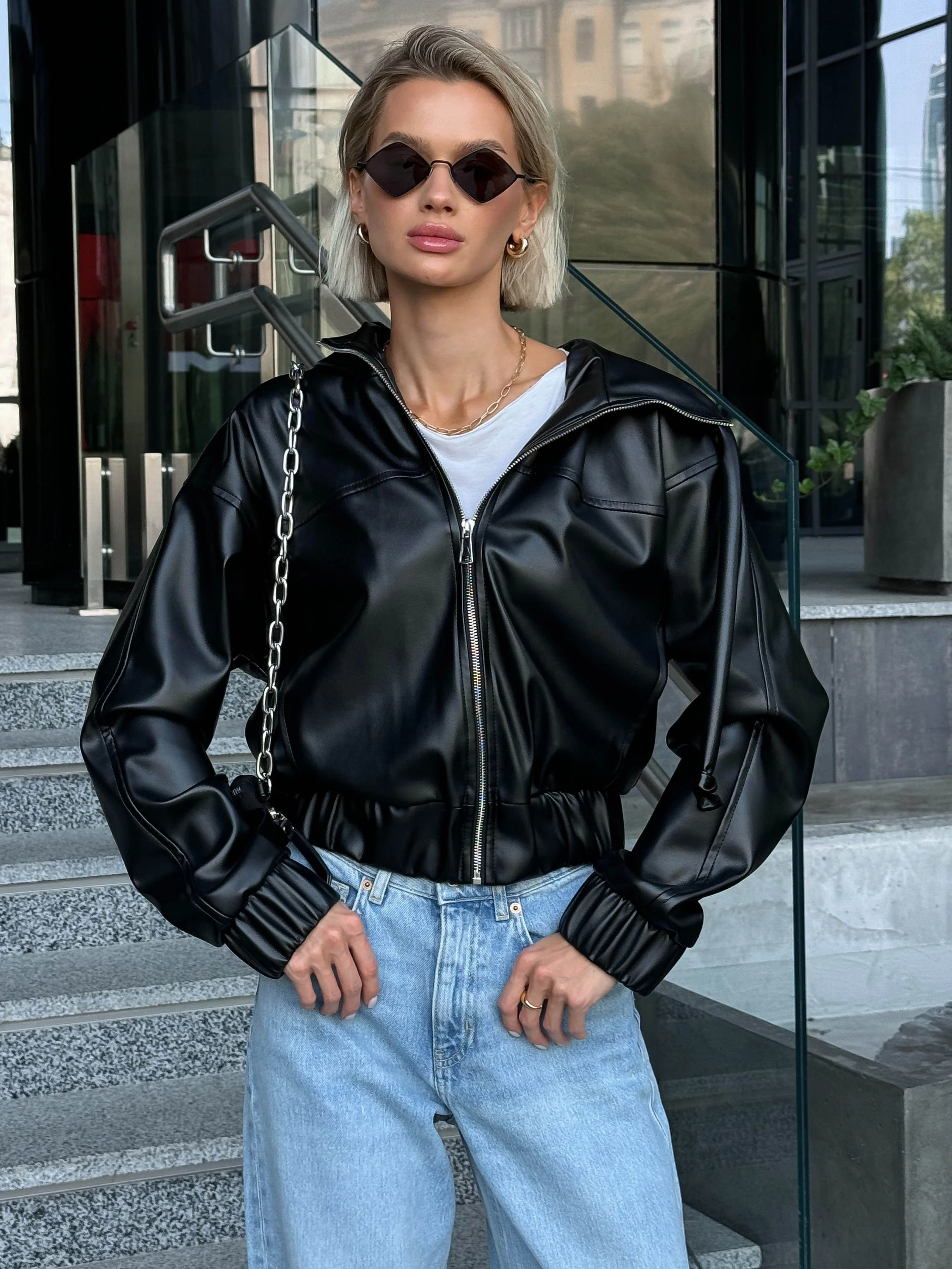 Жіноча Шкіряна куртка Jadone Fashion фото 3