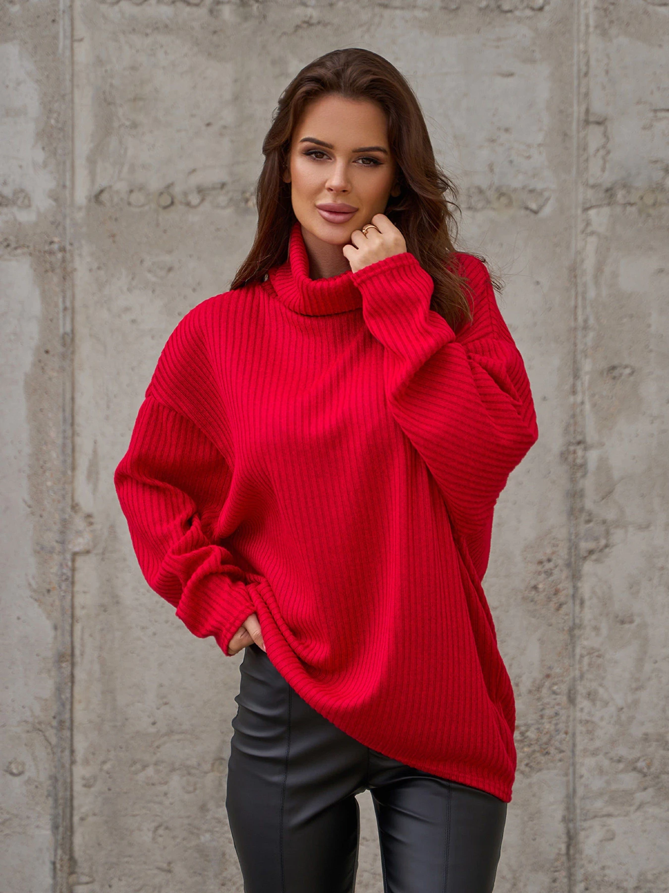 Свитры и кардиганы ISSA Plus модель 13763_красный Свитры и кардиганы ISSA Plus модель 13763_красный Фото