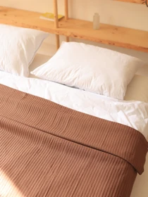 Бавовняне покривало плед Колос колір Шоколадний BedclozZzes модель 13873 Фото