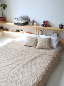 Бавовняне покривало плед Ромб колір Бежевий BedclozZzes модель 13873-2-1 Фото