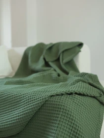 Бавовняне покривало плед Точка колір Зелений BedclozZzes модель 13901 Фото
