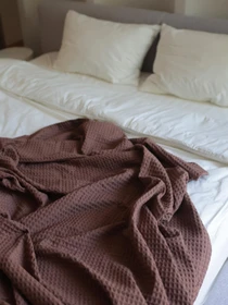 Бавовняне покривало плед Точка колір Коричневий BedclozZzes модель 13902 Фото