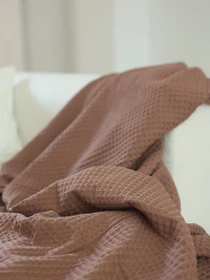 Бавовняне покривало плед Точка колір Коричневий BedclozZzes модель 13902 Фото
