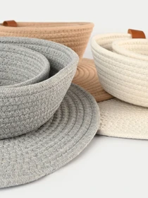 Корзина плетеная круглая белая MBM HOME модель TH-33 WHITE Фото