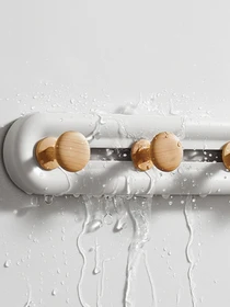 Вешалка на 3 крючка белая/дерево MBM HOME модель HP-01/3 WHITE/WOOD Фото