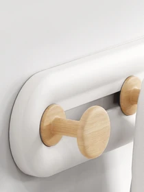 Вешалка на 3 крючка белая/дерево MBM HOME модель HP-01/3 WHITE/WOOD Фото
