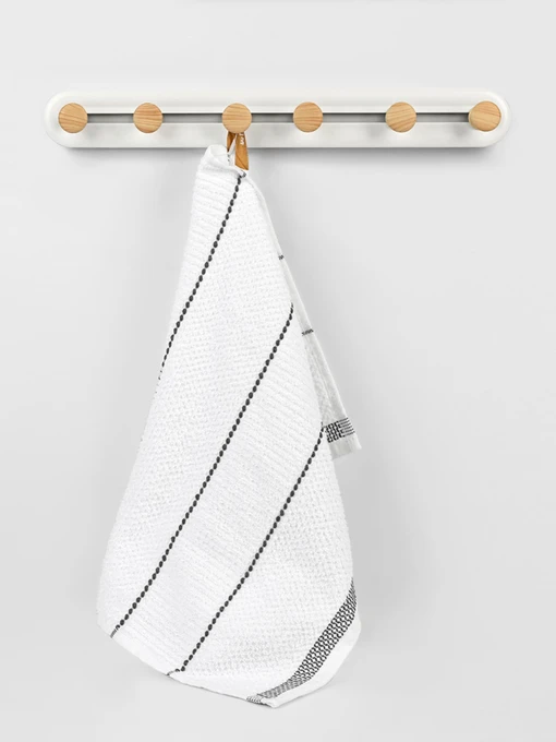 Вішалка на 6 гачків біла/дерево MBM HOME модель HP-01/6 WHITE/WOOD Фото