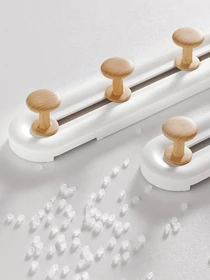 Вішалка на 6 гачків біла/дерево MBM HOME модель HP-01/6 WHITE/WOOD Фото